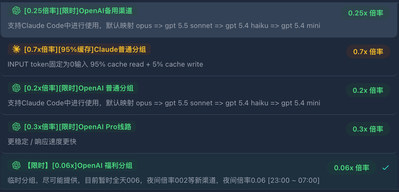FastAI 中转站低倍率渠道展示